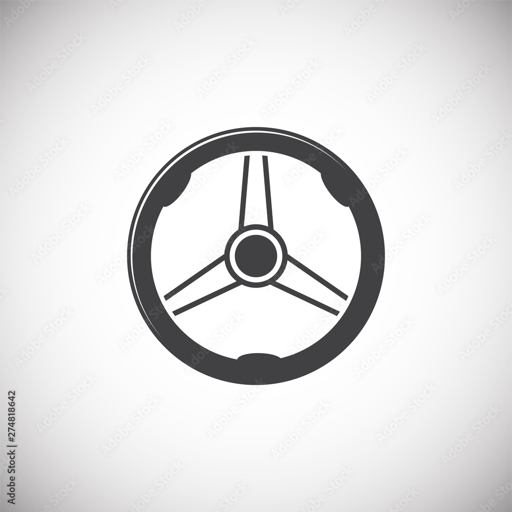 Poster steering wheel icon on background for graphic and web design. simple illustration. internet concept 