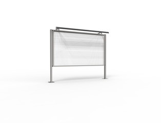 3d rendering of a empty billboard template in white studio background