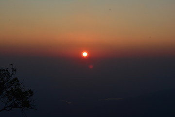 sunset in the mountains