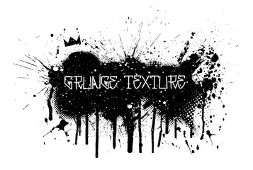 Artwork with paint spray and splatter texture in grunge style. The illustration consists of many individual splashes and strokes, so this is also a collection that you can change as you please.