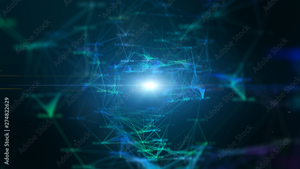 Poster Hi-Tech digital Data Network and network connection