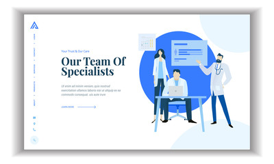 Flat Modern design of Landing page template - Medical