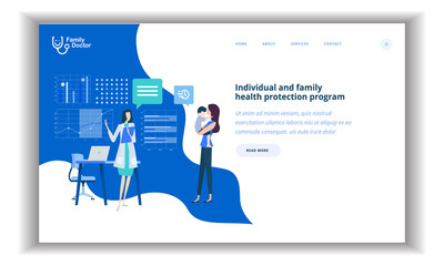 Flat Modern design of Landing page template - Medical