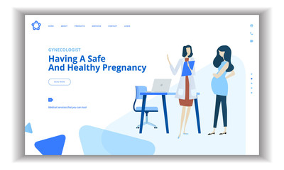Flat Modern design of Landing page template - Medical