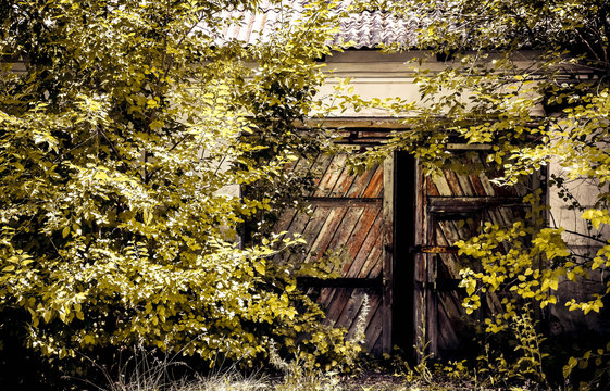 the gates of the starna stables in the village of Marinka, Donetsk region