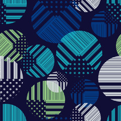 Polka dots seamless pattern. Mosaic of ethnic figures. Patterned texture. Geometric background. Can be used for wallpaper, textile, invitation card, wrapping, web page background.