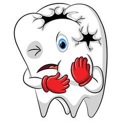 the toothache mascot the big hole in his body 