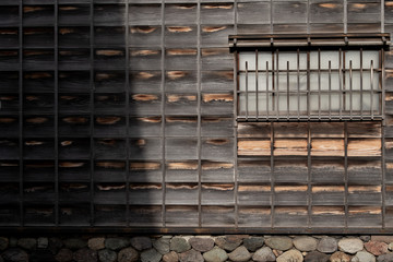 Old style wooden wall and window background