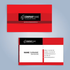 Naklejka na ściany i meble Red and Black modern business card template, Illustration Vector 10