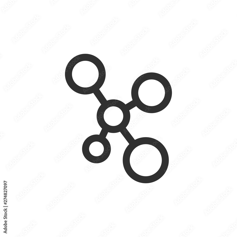 Aufkleber Molecule icon template black color editable. Molecule symbol Flat vector sign isolated on white background. Simple logo vector illustration for graphic and web design.