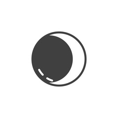 Waxing Crescent vector icon. filled flat sign for mobile concept and web design. Moon Phases glyph icon. Symbol, logo illustration. Vector graphics