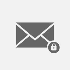 Secret mail icon, safe mail icon isolated on white background. Vector illustration.