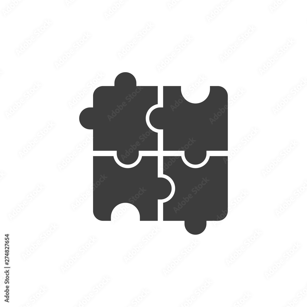 Poster puzzle icon template black color editable. puzzle symbol flat vector sign isolated on white backgrou