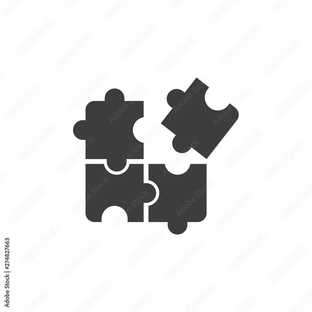Poster puzzle icon template black color editable. puzzle symbol flat vector sign isolated on white backgrou