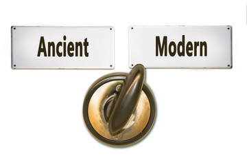 Street Sign to Modern versus Ancient