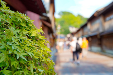 日本・金沢・ひがし茶屋街・古い町並み