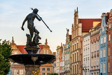 Sculpture of Neptune in old town market in Gdansk © pab_map
