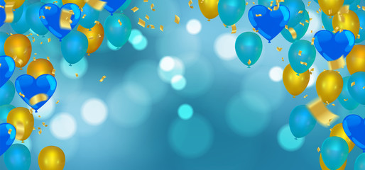 birthday card with  balloons. Happy birthday.