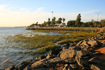 sunset in the ria de huelva beaches of spain