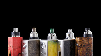 high end rebuildable dripping atomizers for flavour chaser on regulated stabilized wood box mods...