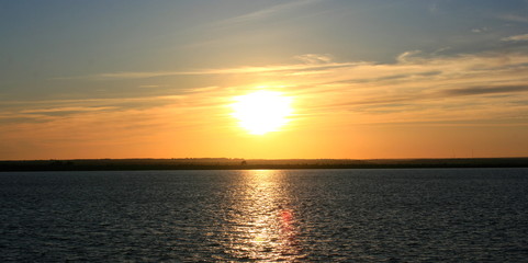 sunset in the ria de huelva beaches of spain