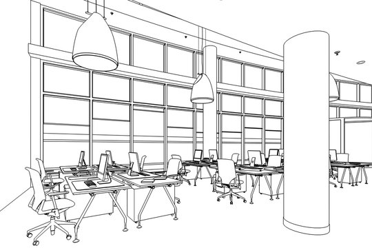 Modern Office Conception 03 (drawing)