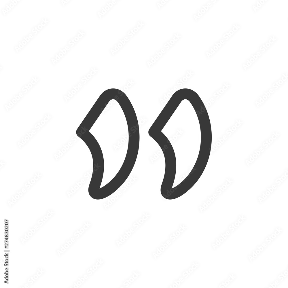 Fototapete quote icon outline style template black color editable. quote symbol outline style vector sign isola