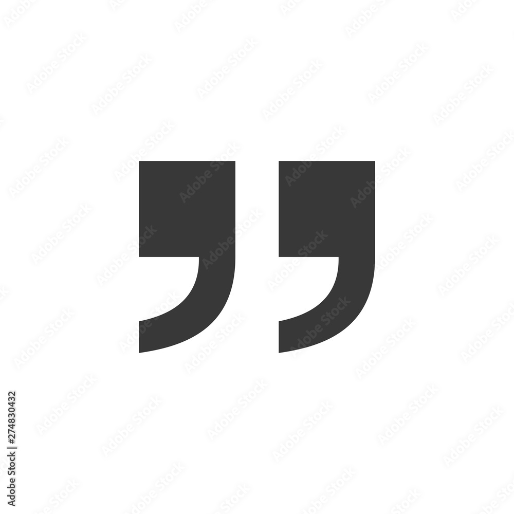 Poster Quote icon flat style template black color editable. Quote symbol Flat vector sign isolated on white background. Simple logo vector illustration for graphic and web design.