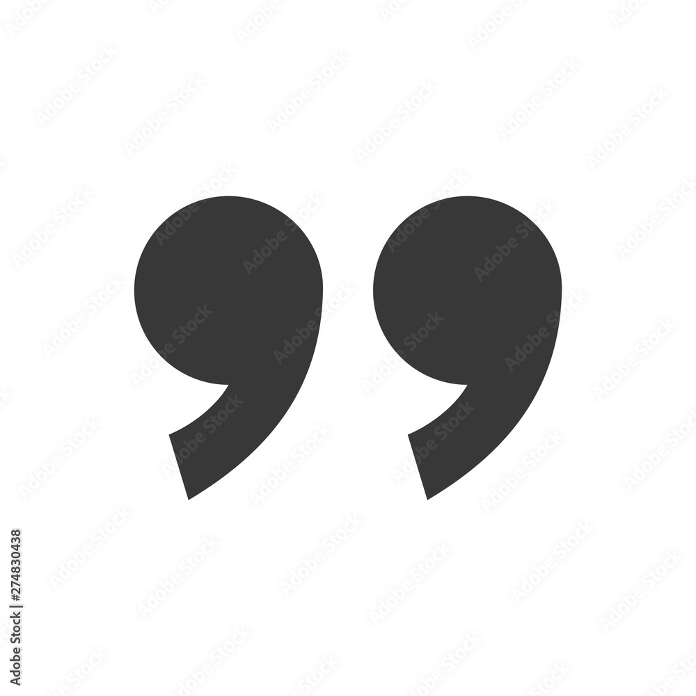 Poster quote icon flat style template black color editable. quote symbol flat vector sign isolated on white