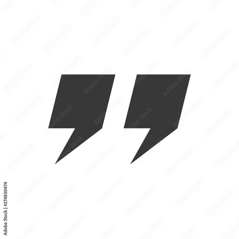 Poster quote icon flat style template black color editable. quote symbol flat vector sign isolated on white