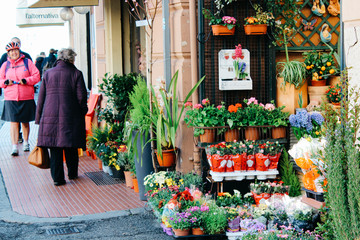 Rapallo, Italy - 03 27 2013: View of the streets of a resort town Rapallo.