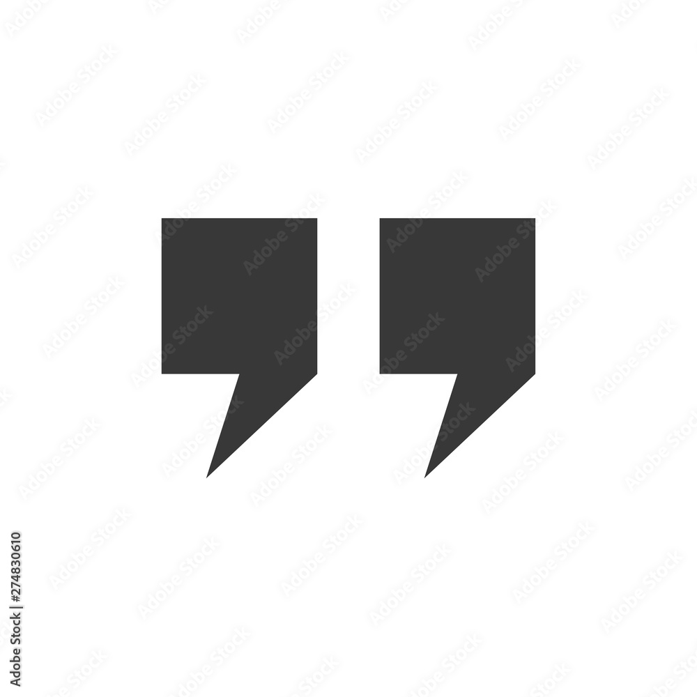 Poster quote icon flat style template black color editable. quote symbol flat vector sign isolated on white