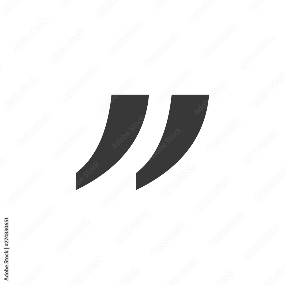 Poster quote icon flat style template black color editable. quote symbol flat vector sign isolated on white