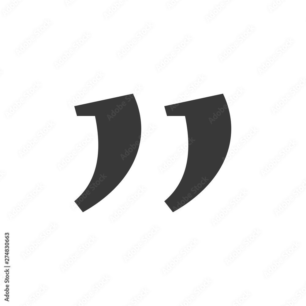 Poster quote icon flat style template black color editable. quote symbol flat vector sign isolated on white