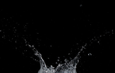 Salpicaduras de agua sobre fondo negro