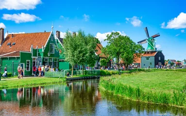 Foto auf Acrylglas Windmühlenpark Zaanse Schans, Nordholland © Comofoto