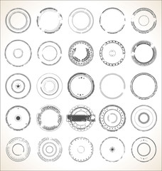 Empty grunge rubber stamp retro collection