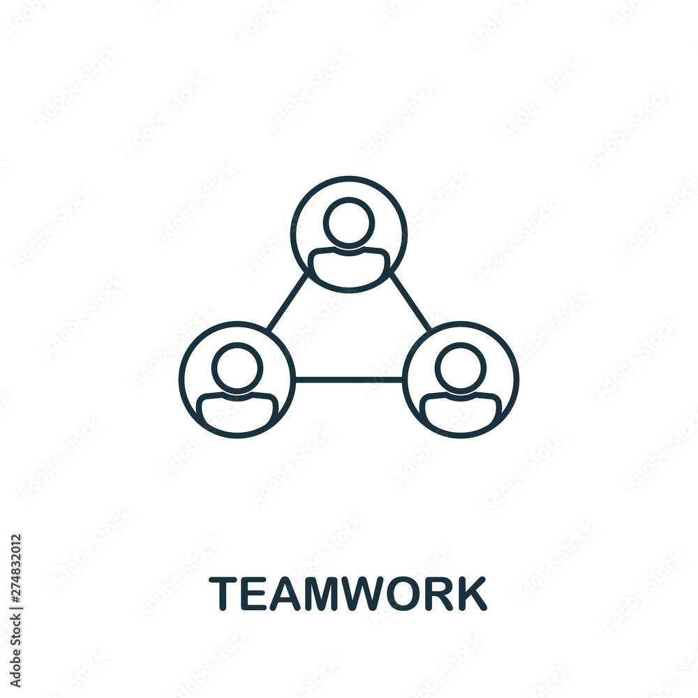 Aufkleber teamwork vector icon symbol in outline style. creative sign from human resources icons collection. t