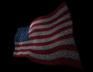 Fluttering flag graphic,USA