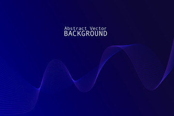 abstract wave with blue background with copy space for your text