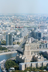 View from Hotel Ukraine in Moscow to city center
