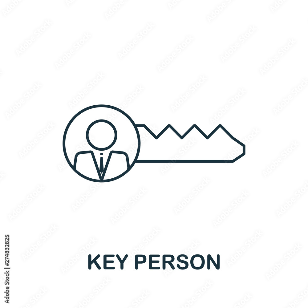 Poster key person vector icon symbol in outline style. creative sign from human resources icons collection.