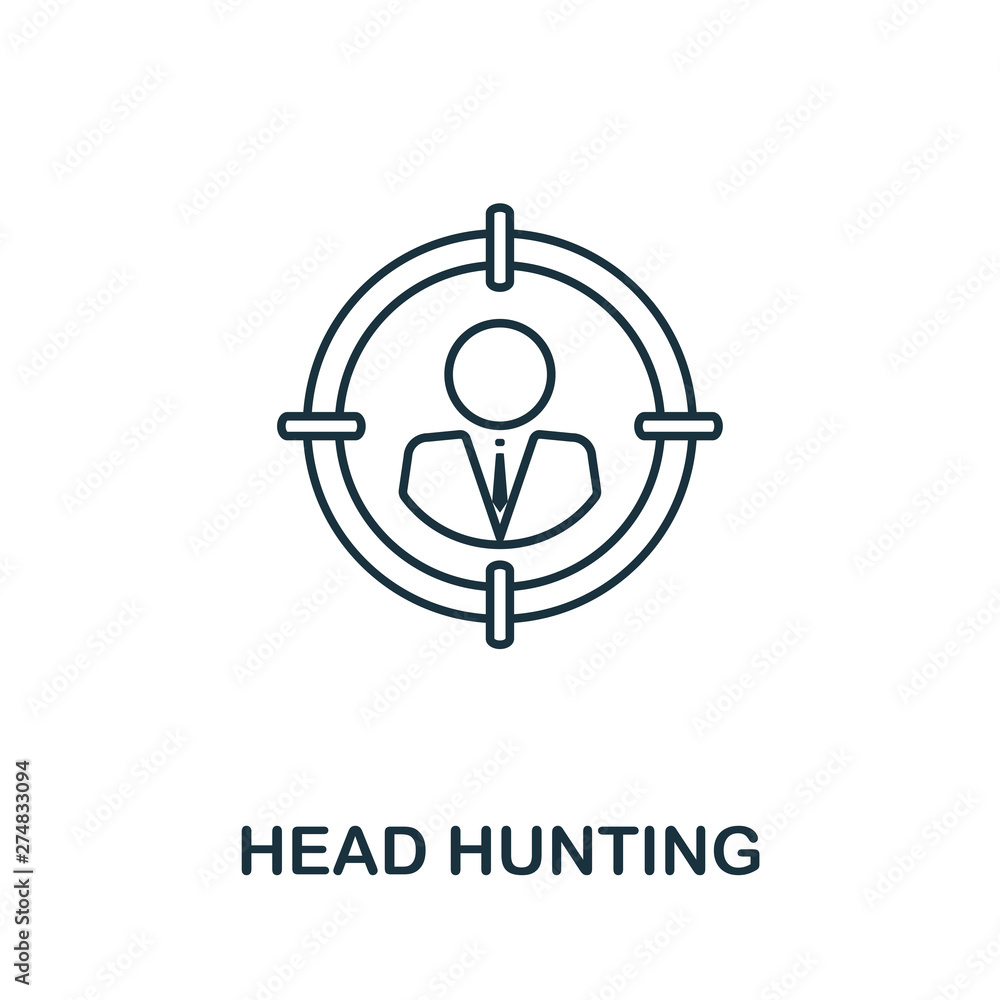 Poster head hunting vector icon symbol in outline style. creative sign from human resources icons collectio