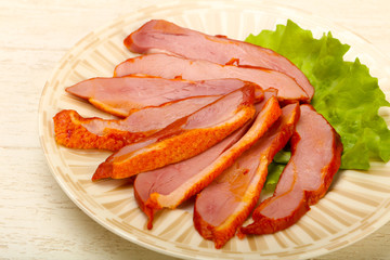 Sliced duck breast