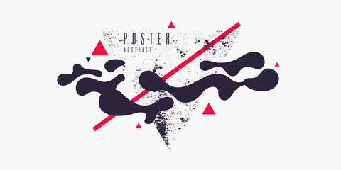 Obraz premium Retro abstract background. The poster with the flat figures.