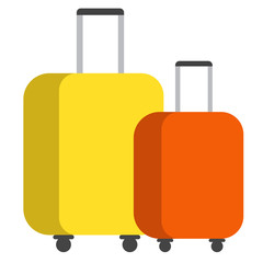 Suitcases isolated on white background