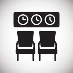 Obraz premium Airport related icon on background for graphic and web design. Simple vector sign. Internet concept symbol for website button or mobile app.
