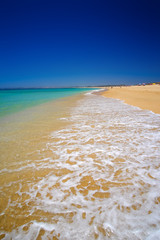 Beach Alvor Poente in Algarve, Portugal.