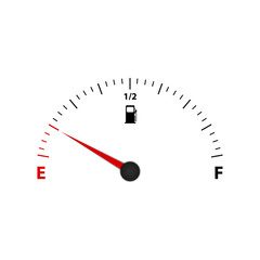 Fuel Gauge Meter - Vector Illustration - Isolated On White Background