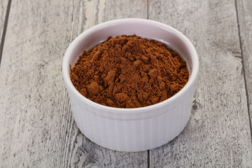 Cocoa powder in the bowl